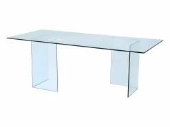 Vente-unique Mesa de comedor COLEDON - 8 cubiertos - Cristal templado Transparente
