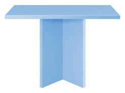 Mesa de comedor cuadrada con tablero laminado de 3 cm en azul cornish Azul celeste