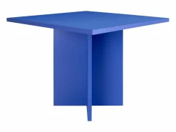 Mesa de comedor cuadrada tablero laminado 3cm azúl prussia 100xm
