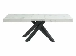 Best Mesa de comedor de 6 a 10 cubiertos de MDF y metal - Efecto mármol y negro - CATONAV Mesa Extensible|Mesa De Comedor