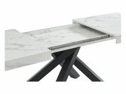 Best Mesa de comedor de 6 a 10 cubiertos de MDF y metal - Efecto mármol y negro - CATONAV Mesa Extensible|Mesa De Comedor
