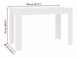 Mesa de comedor de aglomerado 120x60x76 cm Mesa De Comedor