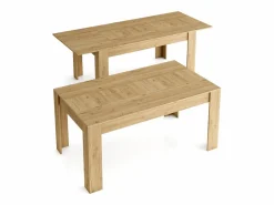 Skraut Home Mesa de Comedor de 140cm extensible 200cm, Color Naturale.