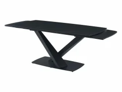 Online Mesa de comedor de cristal templado, cerámica y metal - Efecto mármol - MALATA Mesa Extensible|Mesa De Comedor