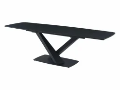 Online Mesa de comedor de cristal templado, cerámica y metal - Efecto mármol - MALATA Mesa Extensible|Mesa De Comedor