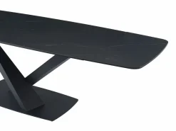 Online Mesa de comedor de cristal templado, cerámica y metal - Efecto mármol - MALATA Mesa Extensible|Mesa De Comedor