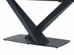 Online Mesa de comedor de cristal templado, cerámica y metal - Efecto mármol - MALATA Mesa Extensible|Mesa De Comedor