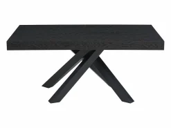 Vente-unique Mesa de comedor extensible 6 a 10 cubiertos de MDF y metal - - CATONAV Negro