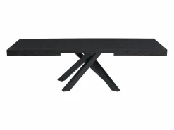 Vente-unique Mesa de comedor extensible 6 a 10 cubiertos de MDF y metal - - CATONAV Negro