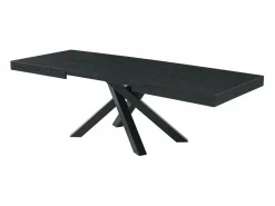 Vente-unique Mesa de comedor extensible 6 a 10 cubiertos de MDF y metal - - CATONAV Negro