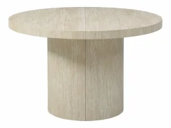 Vente-unique Mesa de comedor extensible 4 a 12 personas de MDF - Efecto travertino - SIDRINA
