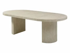 Vente-unique Mesa de comedor extensible 4 a 12 personas de MDF - Efecto travertino - SIDRINA