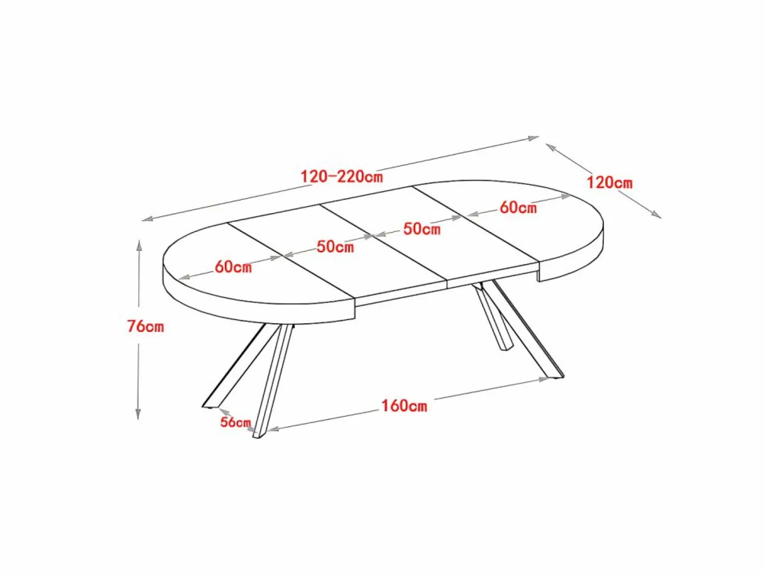Vente-unique Mesa de comedor extensible 4 a 8 comensales de MDF y acero - blanco lacado y negro - KOMONI