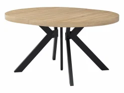 Sale Mesa de comedor extensible 6 a 12 comensales de MDF y acero - Natural y negro - KOMONI Mesa Extensible|Mesa De Comedor