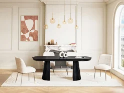 Best Mesa de comedor extensible de 4 a 10 personas chapa de fresno - - LATSURY Mesa Extensible