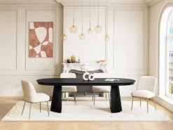 Best Mesa de comedor extensible de 4 a 10 personas chapa de fresno - - LATSURY Mesa Extensible