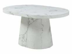 Vente-unique Mesa de comedor extensible de 6 a 12 personas en MDF - Efecto mármol - CLOEVA