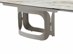 Vente-unique Mesa de comedor extensible 6 a 10 personas en cerámica, cristal templado y metal topo - Efecto mármol - DAVULO de Maison Céphy