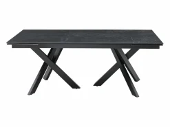 Hot Mesa de comedor extensible en vidrio templado y cerámica - Efecto mármol - MARISO Mesa De Comedor|Mesa Extensible
