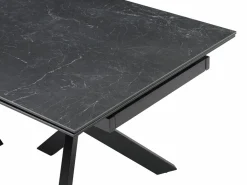 Hot Mesa de comedor extensible en vidrio templado y cerámica - Efecto mármol - MARISO Mesa De Comedor|Mesa Extensible
