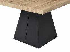 Sale Mesa de comedor extensible de 4 a 10 personas en MDF y metal - Natural y Negro - EMELIA Mesa Extensible|Mesa De Comedor