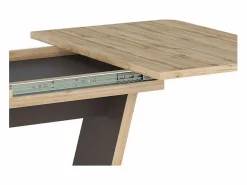 MSO Mesa de comedor extensible Wotan roble y marrón Lewis Color natural claro
