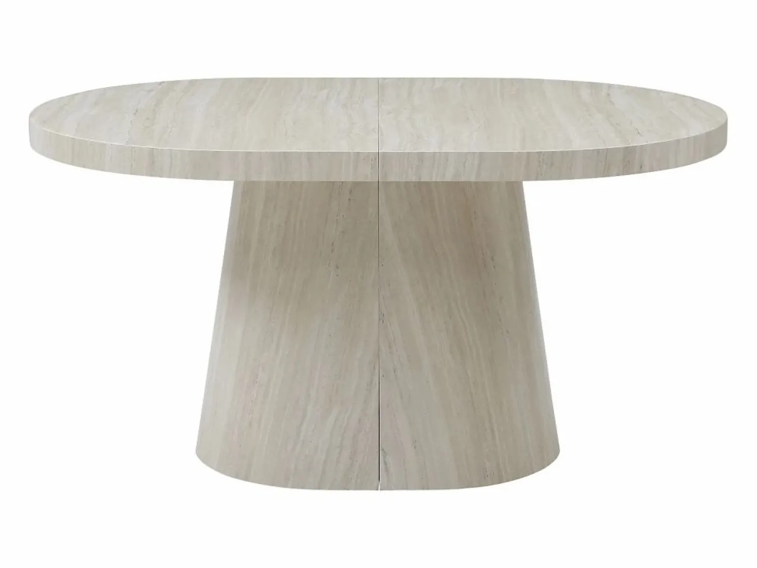 Outlet Mesa de comedor extensible para 6 a +12 personas en MDF - Efecto travertino - CLOEVA Mesa Extensible