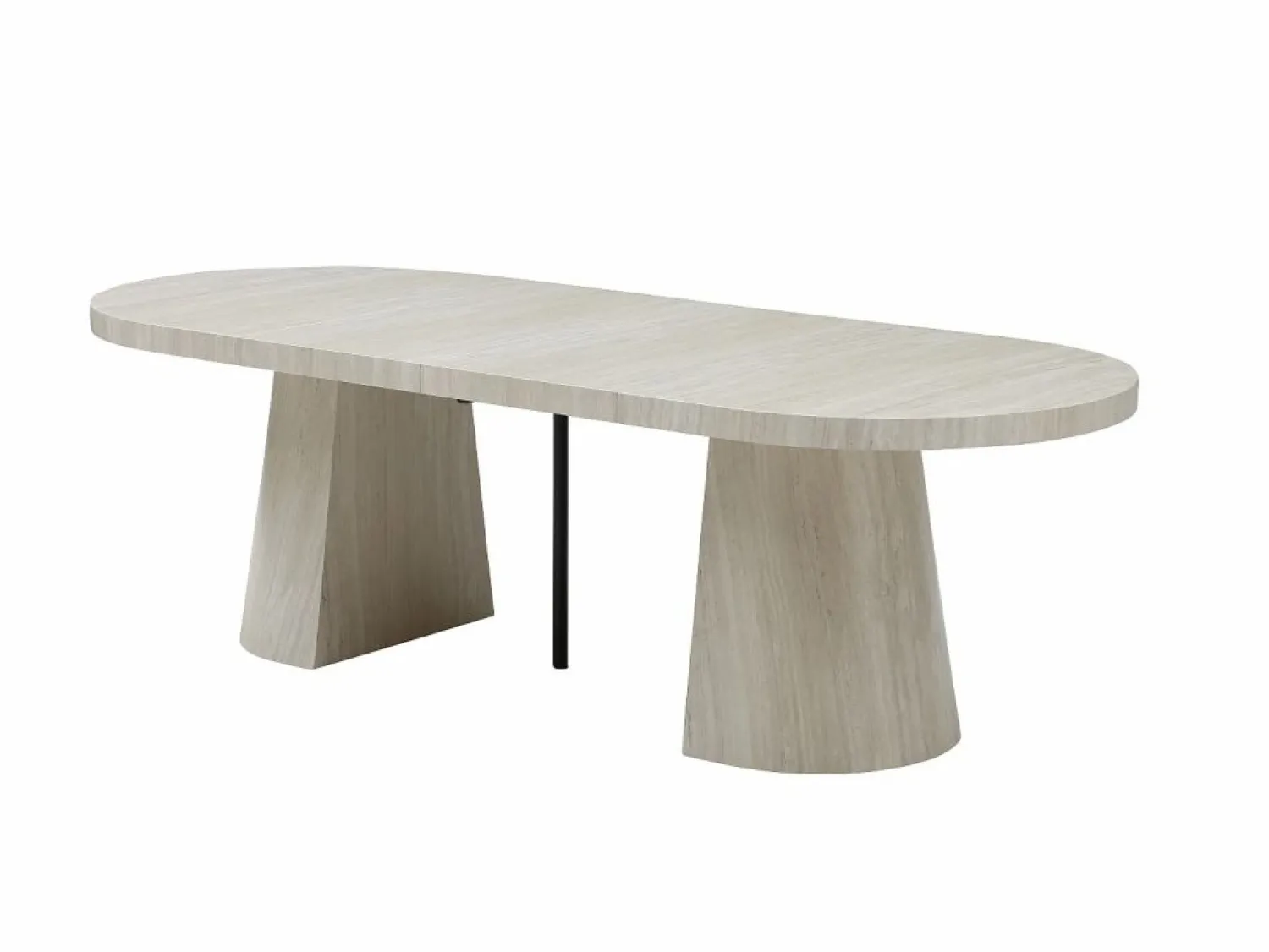 Outlet Mesa de comedor extensible para 6 a +12 personas en MDF - Efecto travertino - CLOEVA Mesa Extensible