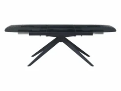 Maison Céphy Mesa de comedor extensible en vidrio templado burbujeado y metal - - LEGRIO de