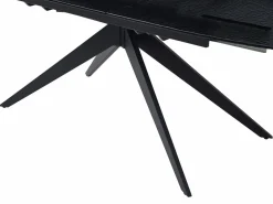 Maison Céphy Mesa de comedor extensible en vidrio templado burbujeado y metal - - LEGRIO de