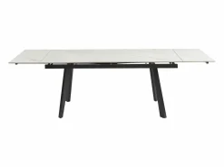 Best Vente-unique Mesa de comedor extensible en cerámica y metal - Efecto mármol blanco y negro - MARVENA Negro / Blanco