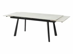 Best Vente-unique Mesa de comedor extensible en cerámica y metal - Efecto mármol blanco y negro - MARVENA Negro / Blanco