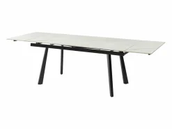 Best Vente-unique Mesa de comedor extensible en cerámica y metal - Efecto mármol blanco y negro - MARVENA Negro / Blanco