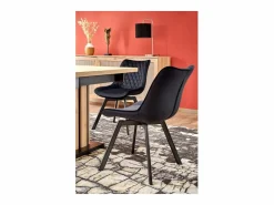 Online Mesa de comedor extensible roble y negro 130cm Celso Mesa Extensible