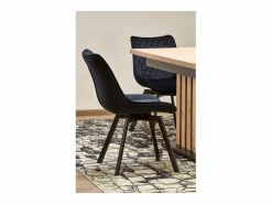 Online Mesa de comedor extensible roble y negro 130cm Celso Mesa Extensible