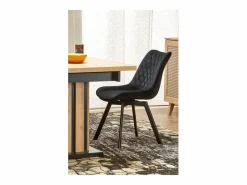 Online Mesa de comedor extensible roble y negro 130cm Celso Mesa Extensible