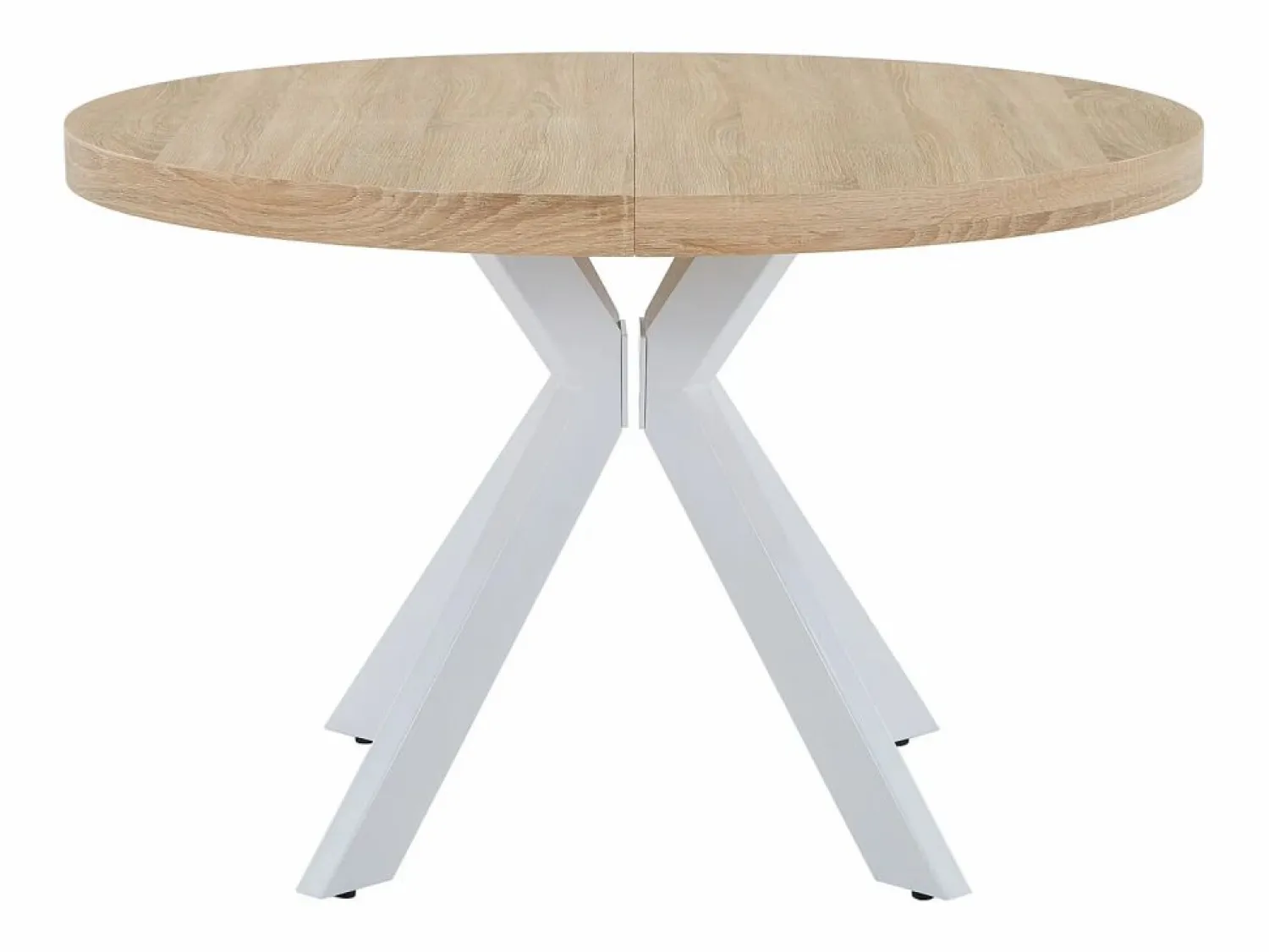Mesa de comedor extensible para 4 a 8 personas en MDF y acero - Natural y blanco - KOMONI Mesa Extensible|Mesa De Comedor