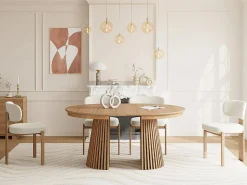 Discount Mesa de comedor extensible 4 a 8 personas de roble - Natural - CARMIZA Mesa Extensible
