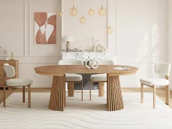 Discount Mesa de comedor extensible 4 a 8 personas de roble - Natural - CARMIZA Mesa Extensible