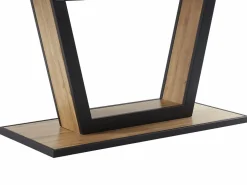 Hot Vente-unique Mesa de comedor extensible 6 a 10 comensales de MDF y metal - Natural y negro - VITENO Color natural claro
