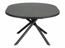 Mesa de comedor extensible para 4 a 6 personas en cerámica, MDF y metal - Efecto mármol marrón y gris - FEROLA Mesa Extensible|Mesa De Comedor