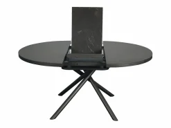Mesa de comedor extensible para 4 a 6 personas en cerámica, MDF y metal - Efecto mármol marrón y gris - FEROLA Mesa Extensible|Mesa De Comedor