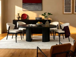 Vente-unique Mesa de comedor extensible 4 a 12 personas de MDF - - SIDRINA