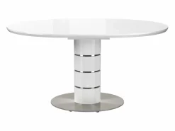 Vente-unique Mesa de comedor extensible - 4 a 6 plazas - MDF y metal - Lacado - CUSCO