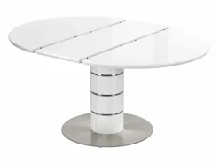 Vente-unique Mesa de comedor extensible - 4 a 6 plazas - MDF y metal - Lacado - CUSCO