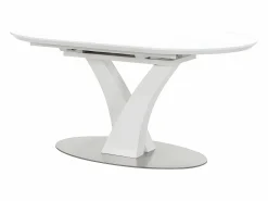 New Vente-unique Mesa de comedor extensible - 6 a 8 comensales - MDF y metal - lacado - TALARA Blanco