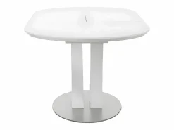 New Vente-unique Mesa de comedor extensible - 6 a 8 comensales - MDF y metal - lacado - TALARA Blanco