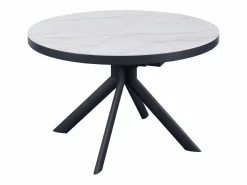 Clearance Mesa de comedor extensible para 4 a 6 personas de cerámica, MDF y metal - Efecto mármol y antracita - ZALYRA Mesa Extensible|Mesa De Comedor