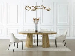 Discount Vente-unique Mesa de comedor extensible para 6 a 12 personas en MDF - Natural Claro - CLOEVA Color natural claro