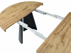 Outlet Vente-unique Mesa de comedor extensible 4 a 12 personas de MDF y metal negro - Natural claro - JARELIA Color natural claro